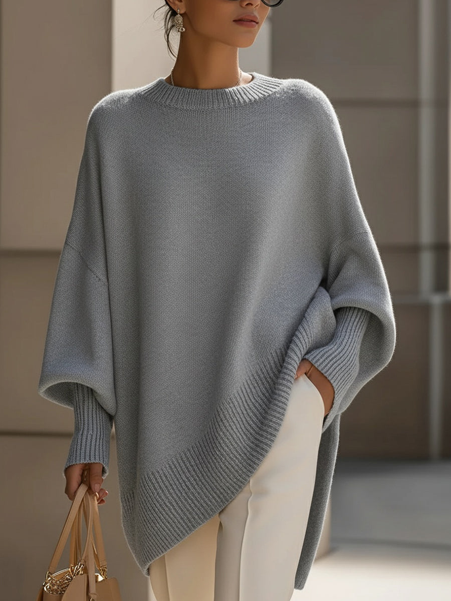 Mia - Poncho Maglione a Maglia Oversize
