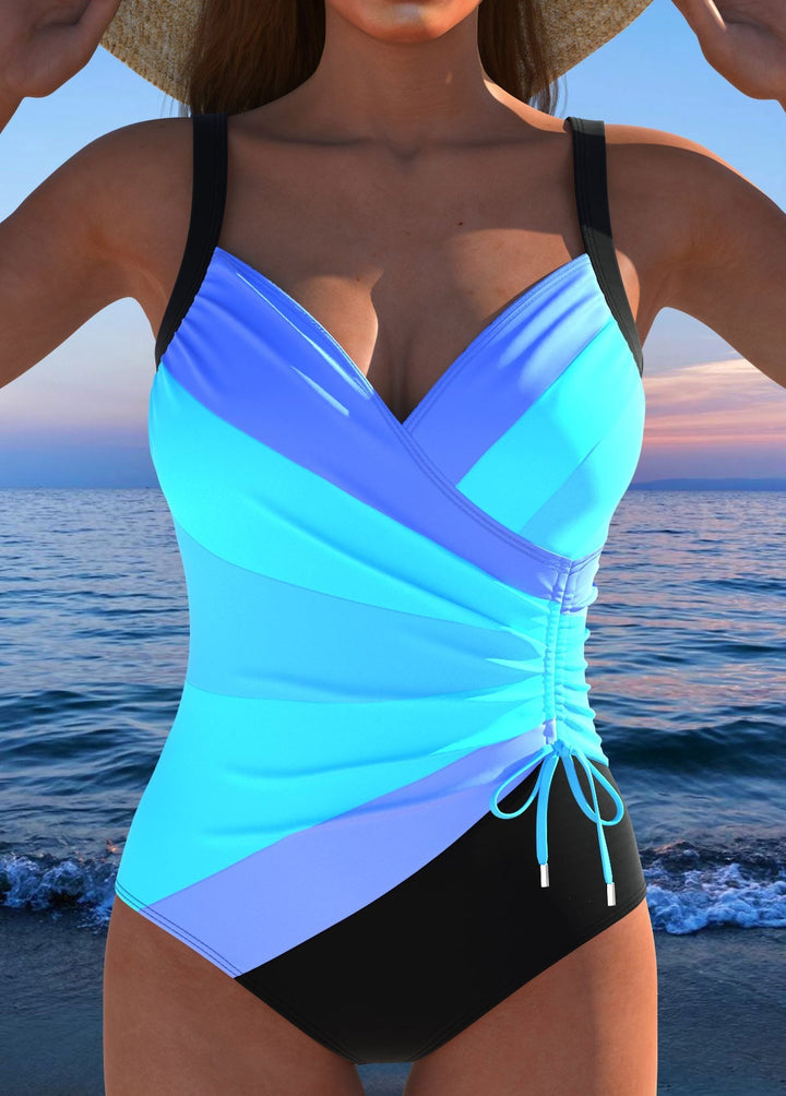 Maillot de bain Luxe Surplice avec Imprimé Coloré