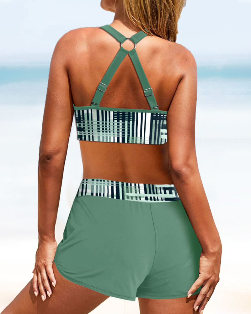 Janette - Bikini à Taille Haute à Rayures