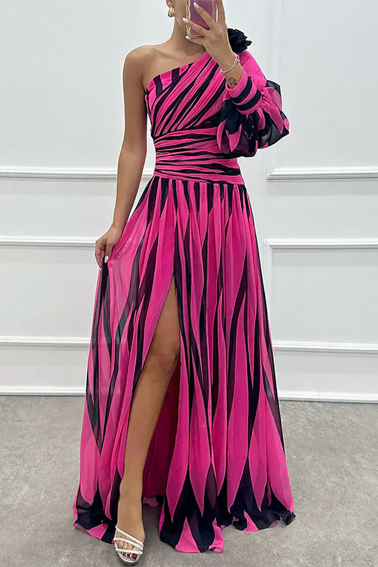 Shiloh - Robe maxi élégante à rayures avec une bretelle