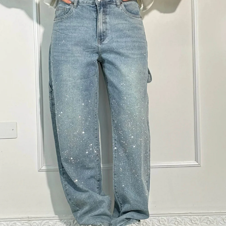 Raphaelle | Pantalon Cargo en Jean Étoilé Tendance