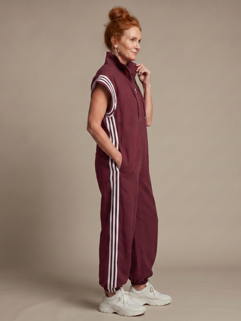 Lark | Tuta con Zip Frontale e Pannelli a Strisce