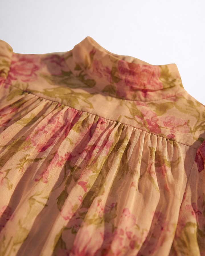 Rosario | Robe Longue Florale en Chiffon