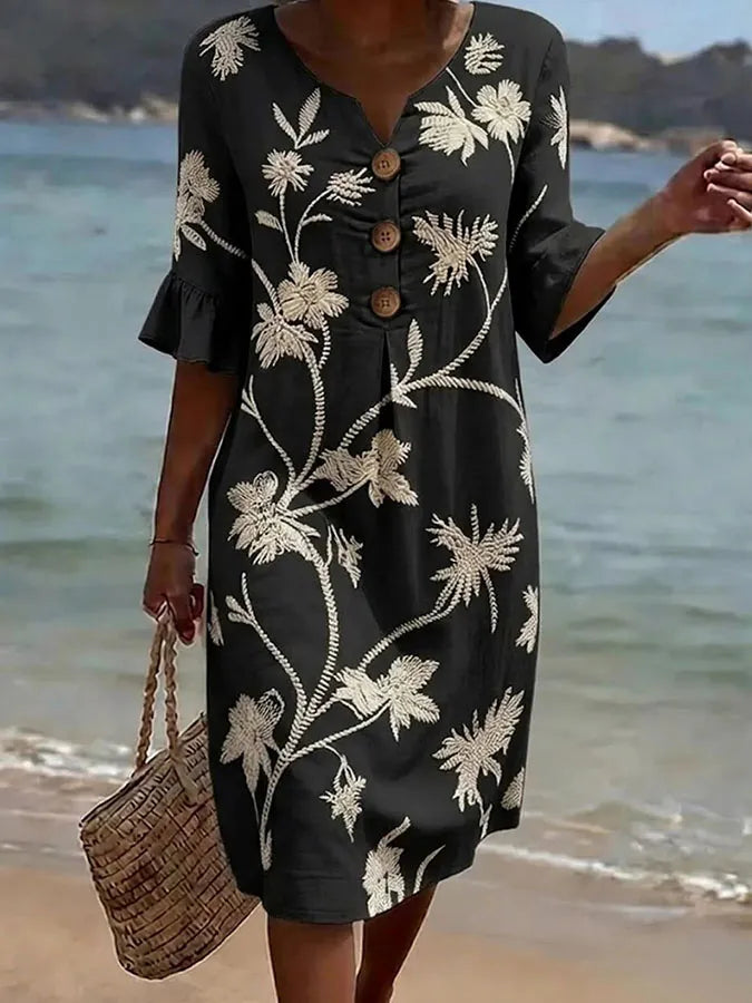 Robe décontractée pour femme avec imprimé floral.