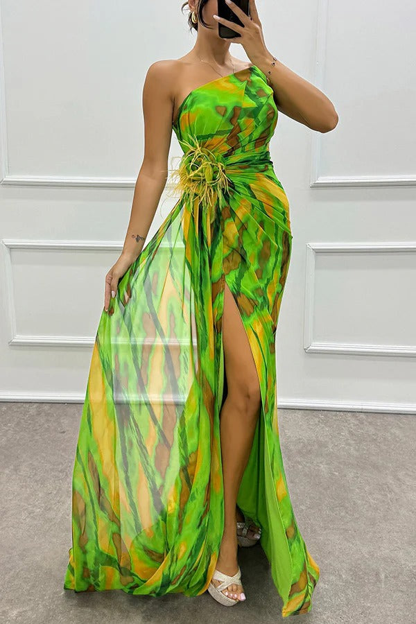 Robe Drapée Vibrante
