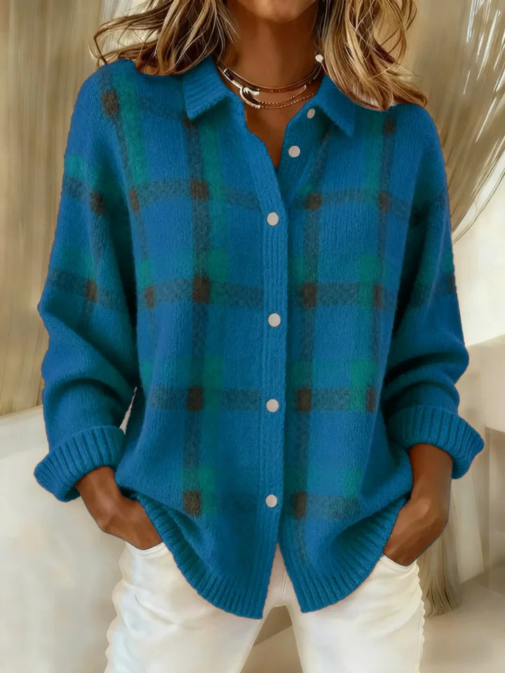 Divina - Camicia a Quadri Morbida come una Nuvola