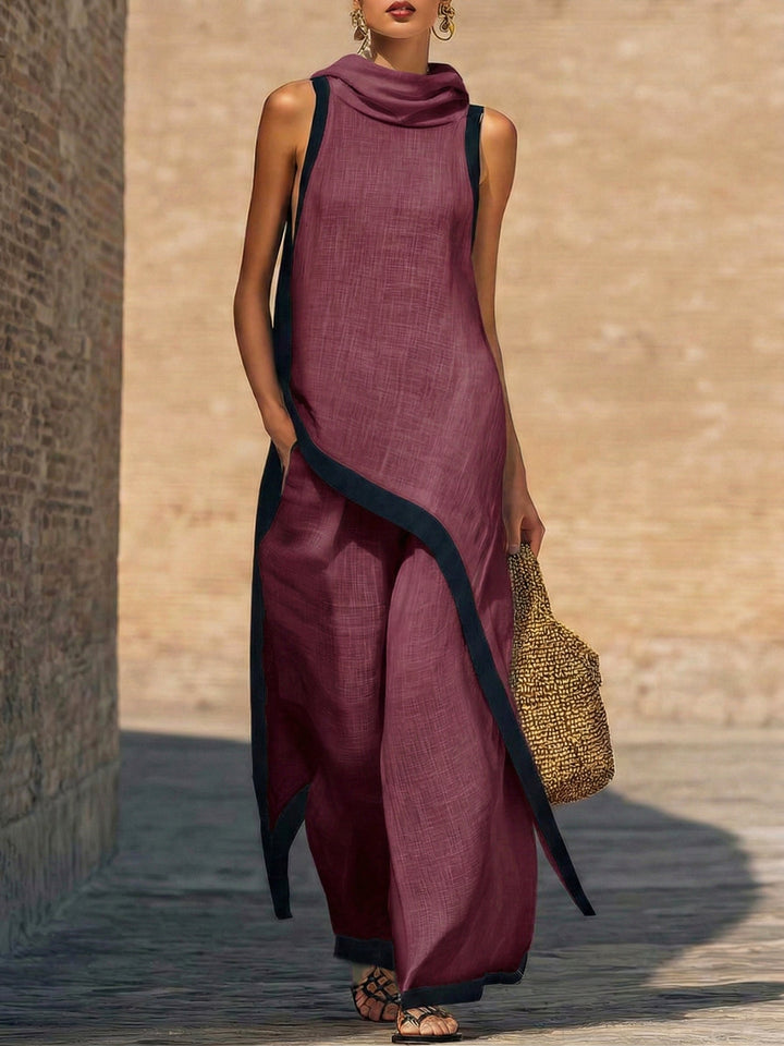 Maranta - Ensemble tunique asymétrique et pantalon large