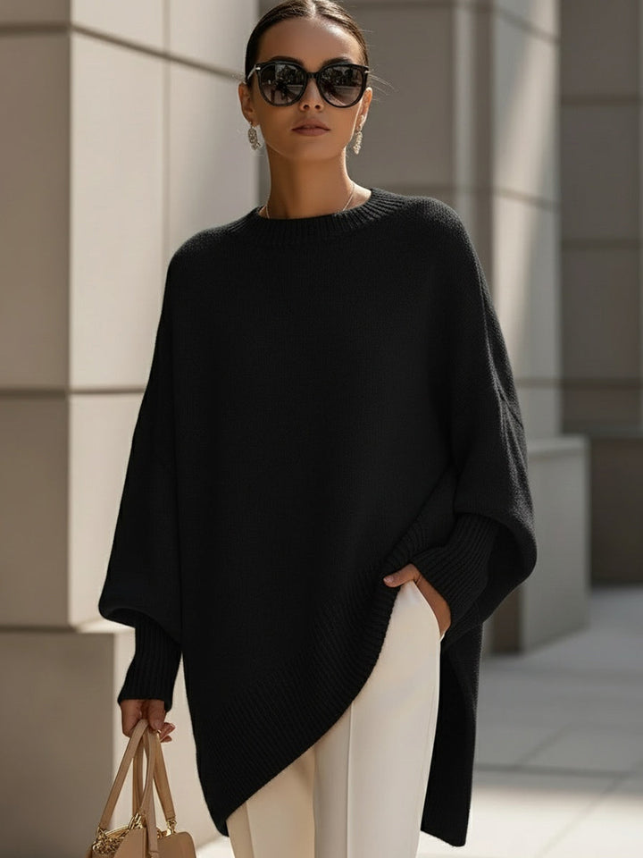 Mia - Poncho Maglione a Maglia Oversize