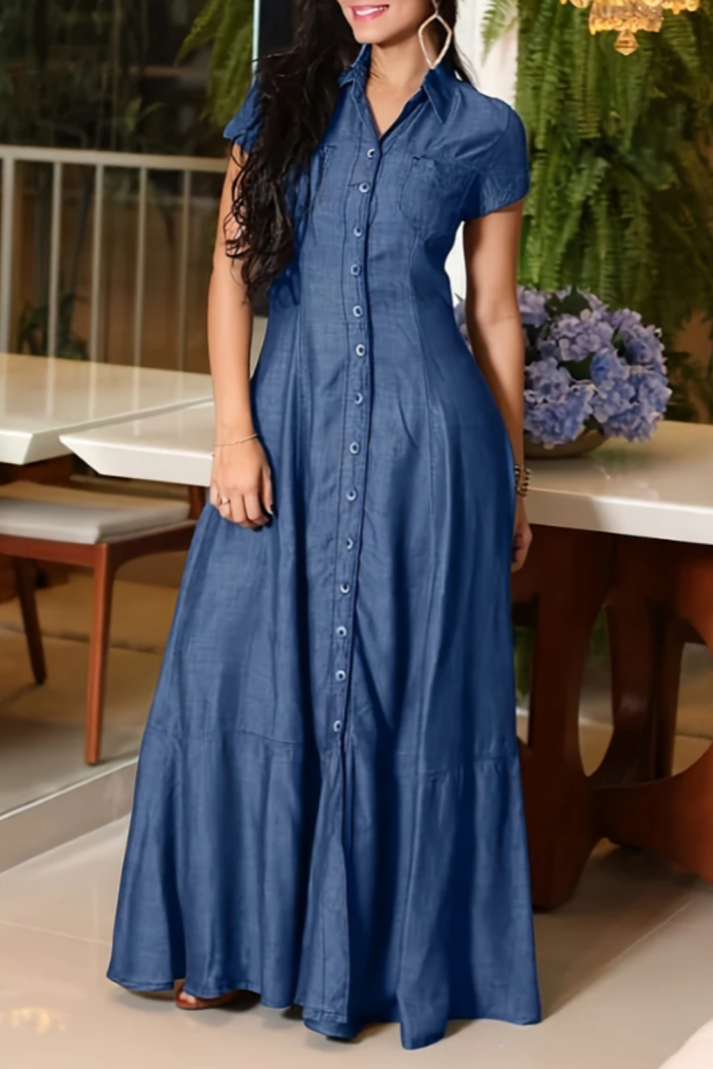 Elisa | Robe longue en denim