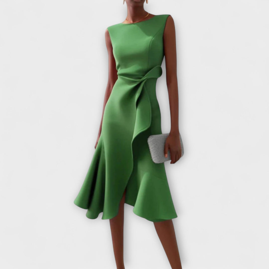 Juliette™ – Draped Asymmetrical Midi Dress