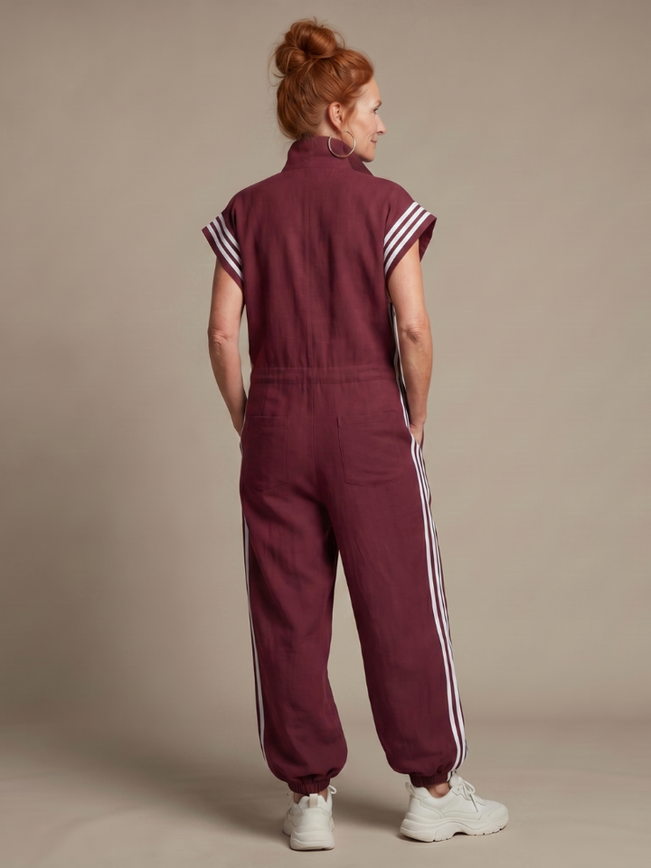 Lark | Tuta con Zip Frontale e Pannelli a Strisce
