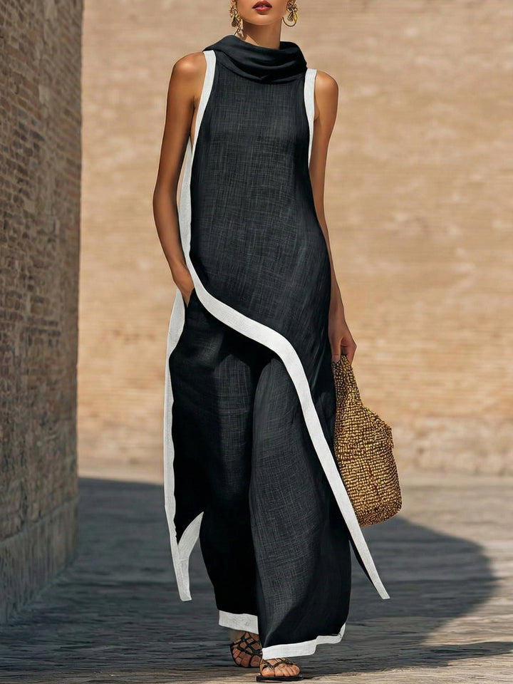 Maranta - Ensemble tunique asymétrique et pantalon large