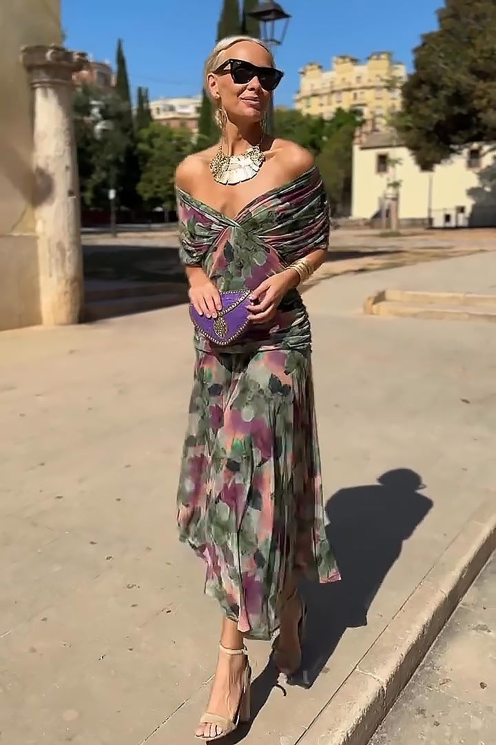 ANA | ROBE MAXI PLISSÉE ÉLÉGANTE