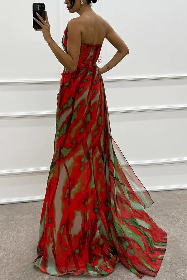 Robe Drapée Vibrante