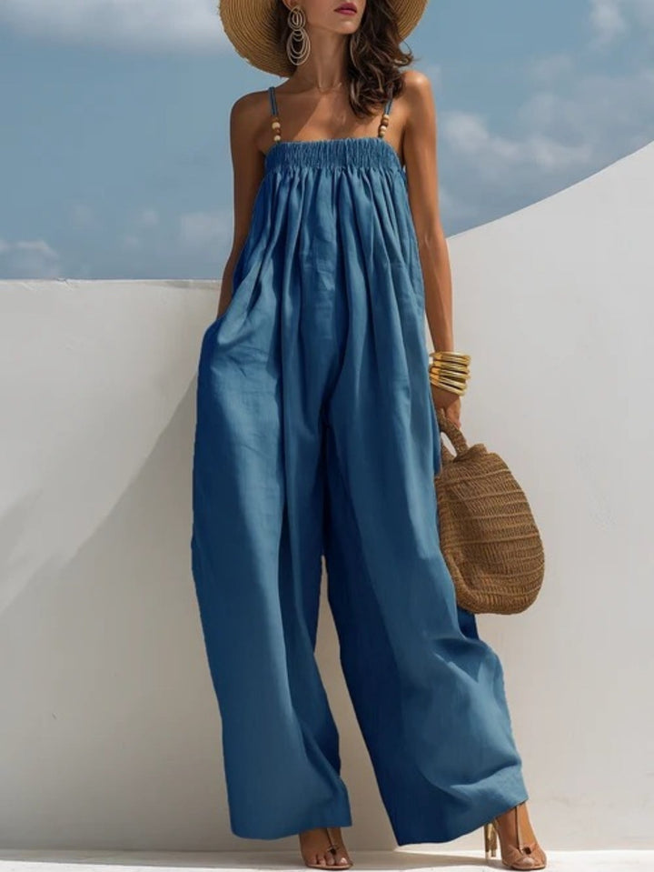 Monica | Combinaison en denim à jambes larges