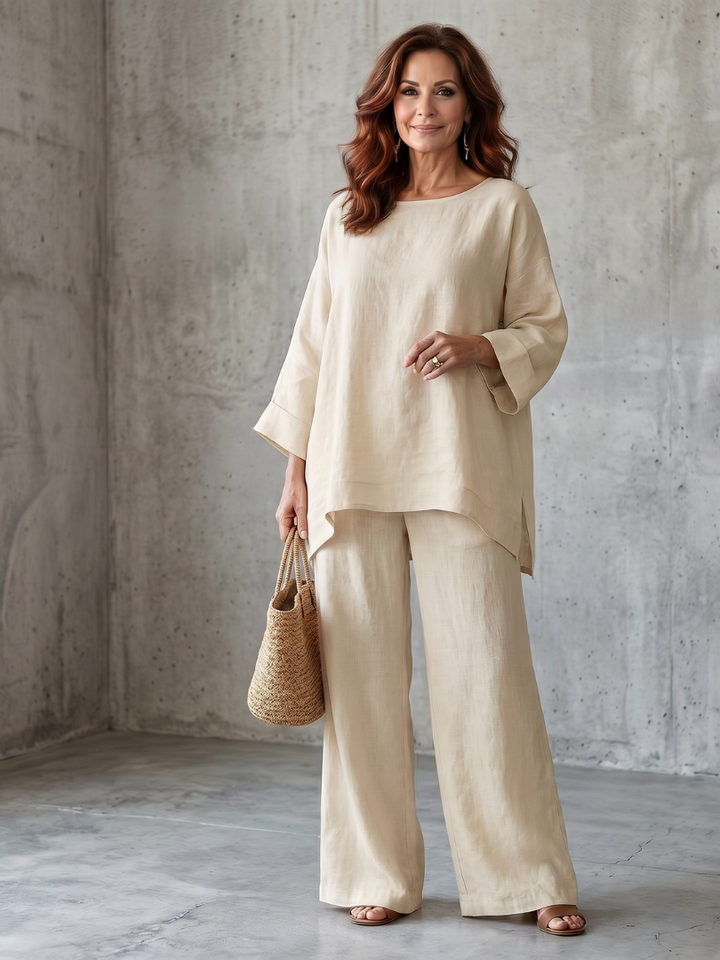 Prue | Set di Tunica Oversize e Pantaloni a Gamba Larga