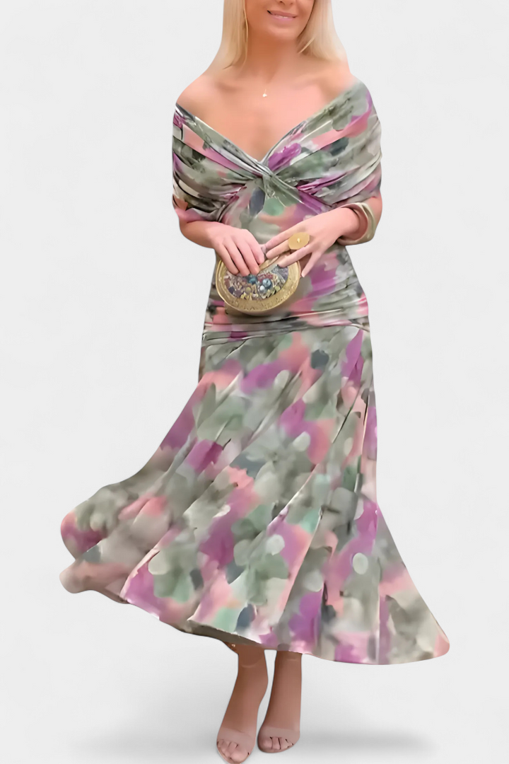 Alondra™ | Robe Longue Fleurie avec Décolleté en V