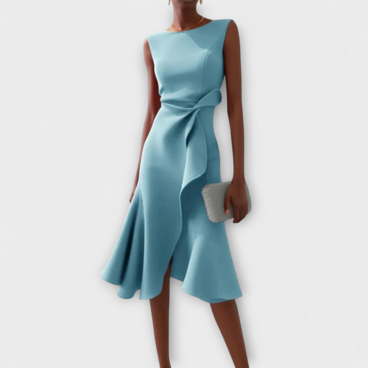 Juliette™ – Draped Asymmetrical Midi Dress