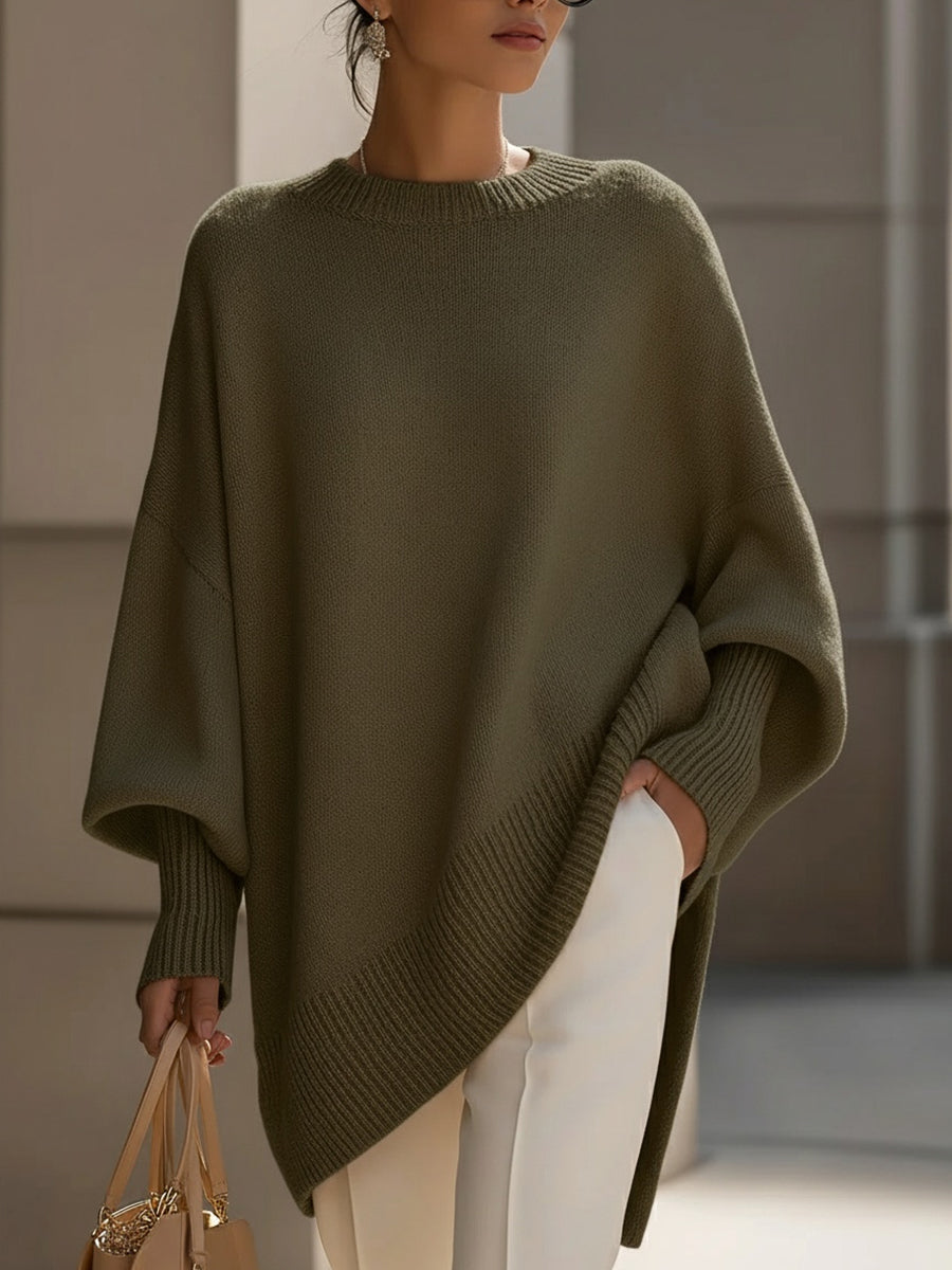 Mia - Poncho Maglione a Maglia Oversize