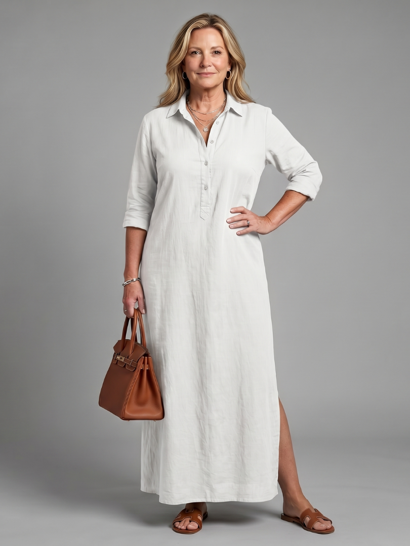 Veronica | Abito Maxi a Maniche Lunghe con Silhouette Relaxed