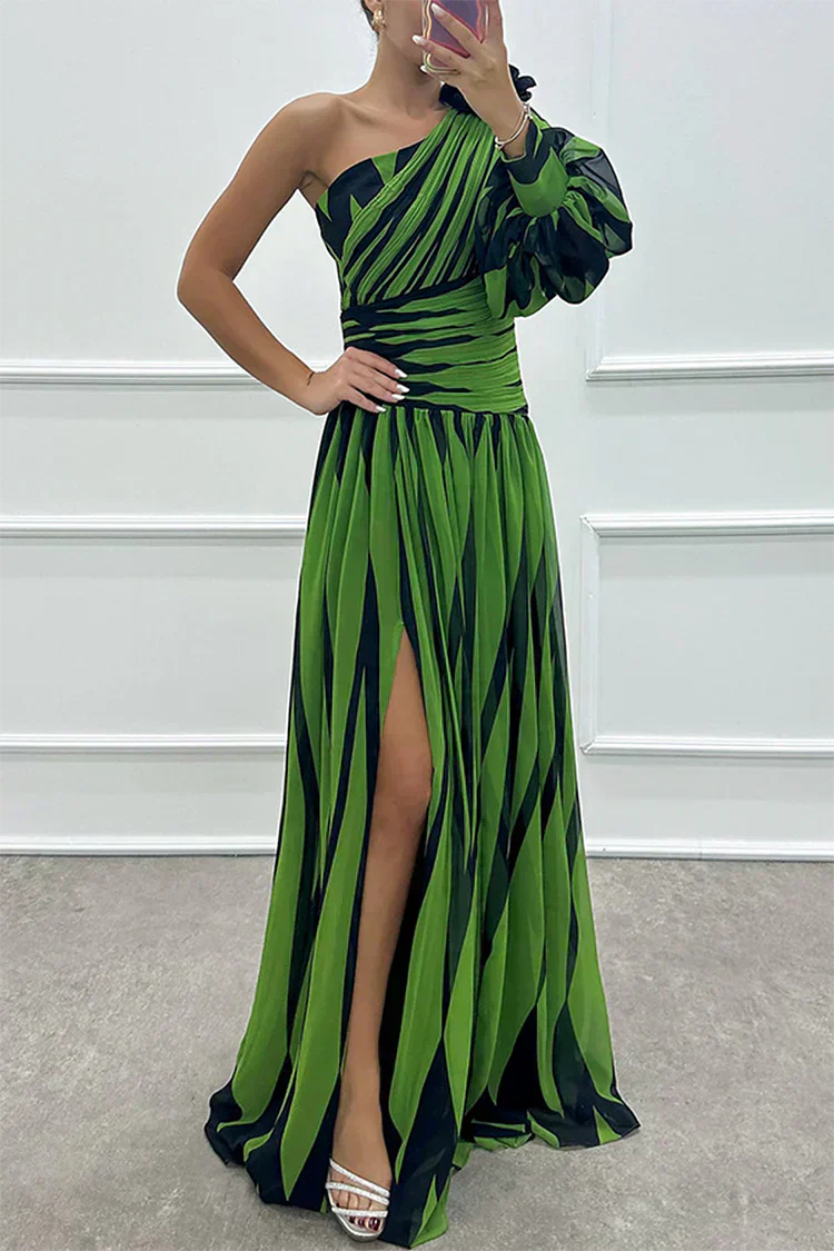 Shiloh - Robe maxi élégante à rayures avec une bretelle