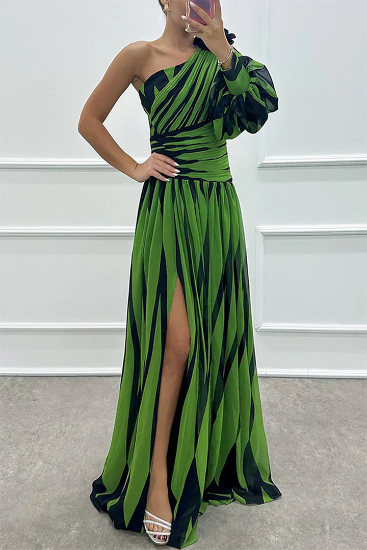 Shiloh - Robe maxi élégante à rayures avec une bretelle