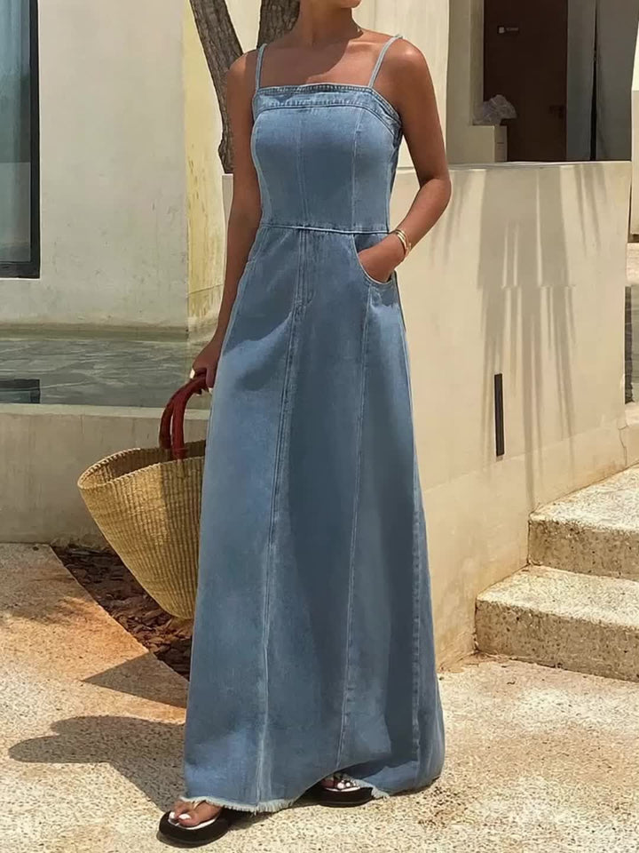Valentina | Robe Maxi en Jean Vintage
