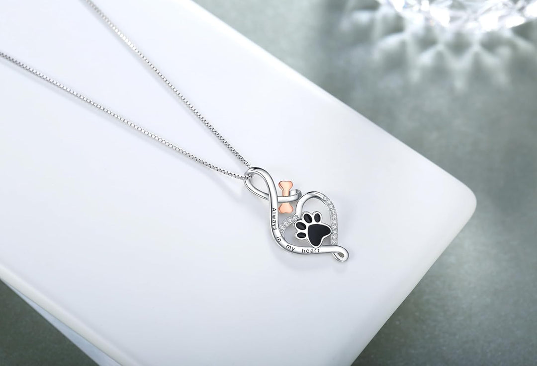 Lucky Charm Necklace with Heart, Bone, and Infinity Symbol