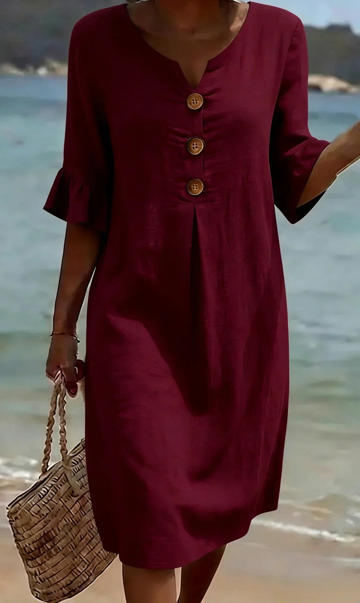 Radmila™ | Robe Longue Texturée à Manches Longues