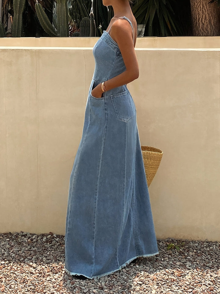 Valentina | Robe Maxi en Jean Vintage