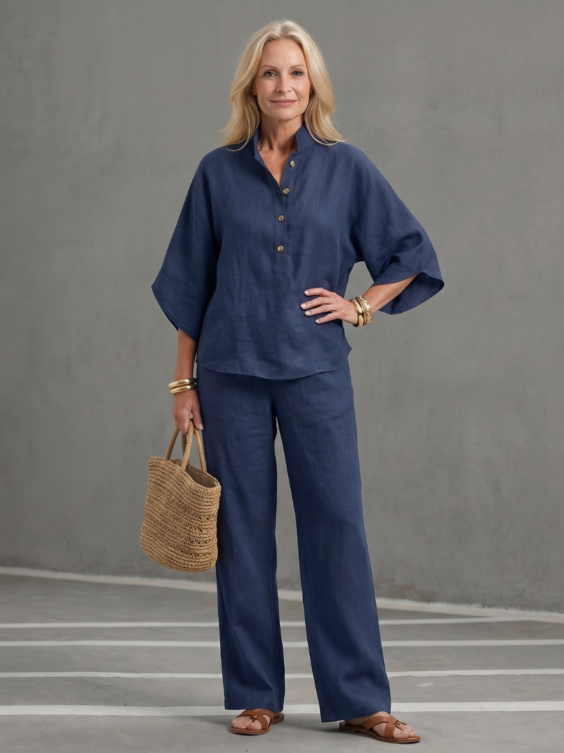 Amity | Set Tunica e Pantaloni Relaxed con Bottoni