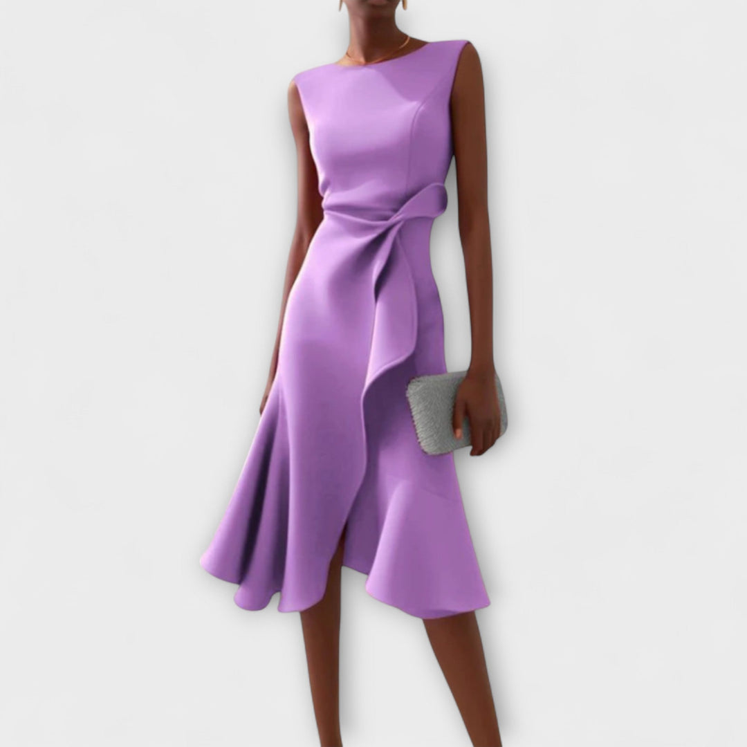 Juliette™ – Draped Asymmetrical Midi Dress