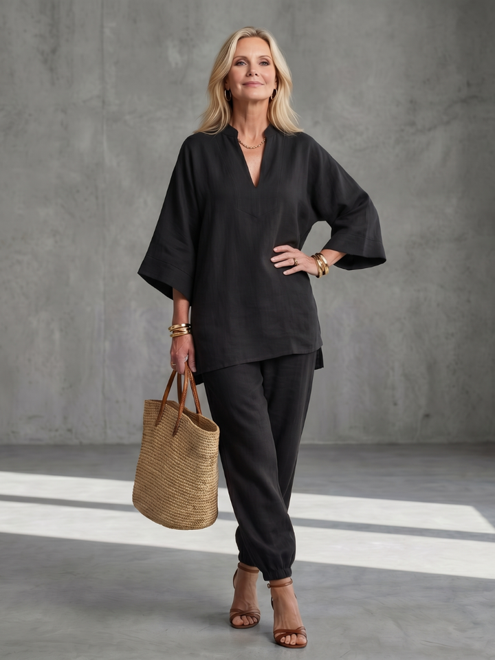 Georgiana | Set Tunica Viscosa e Pantaloni Arricciati