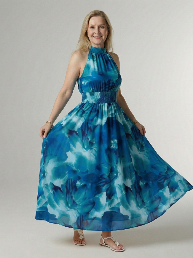 Sylin | Abito Midi con Collo All'Americana