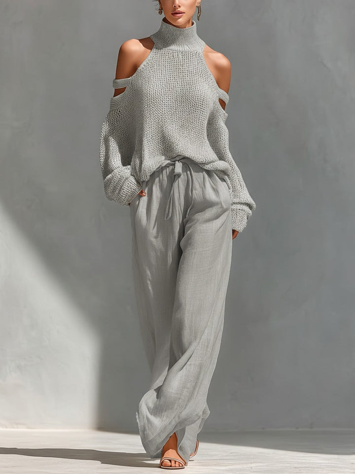 Camilla • Completo alla moda in maglia e lino