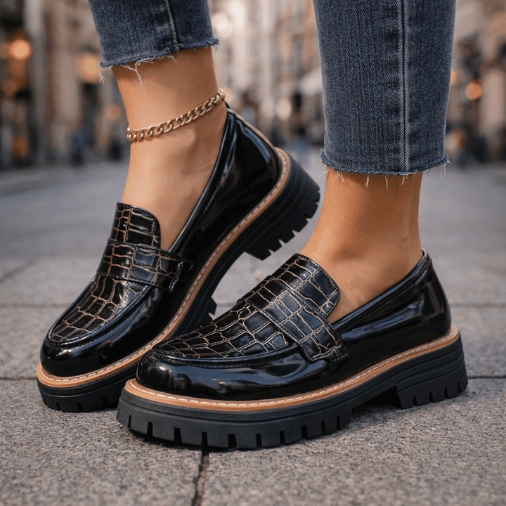 Mocassins à Plateforme Noirs