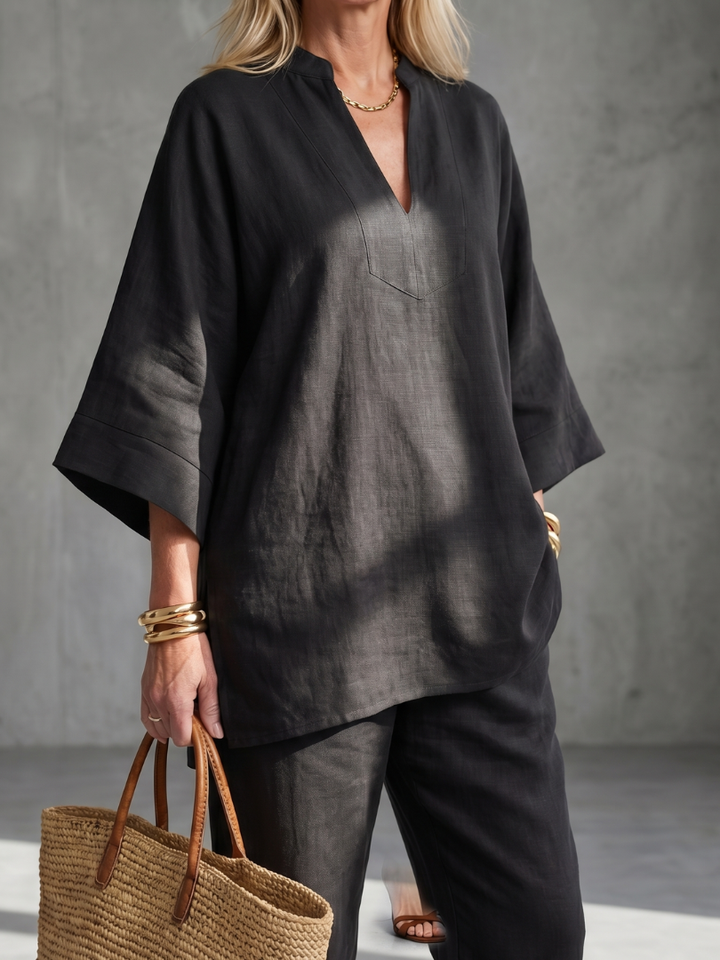 Georgiana | Set Tunica Viscosa e Pantaloni Arricciati
