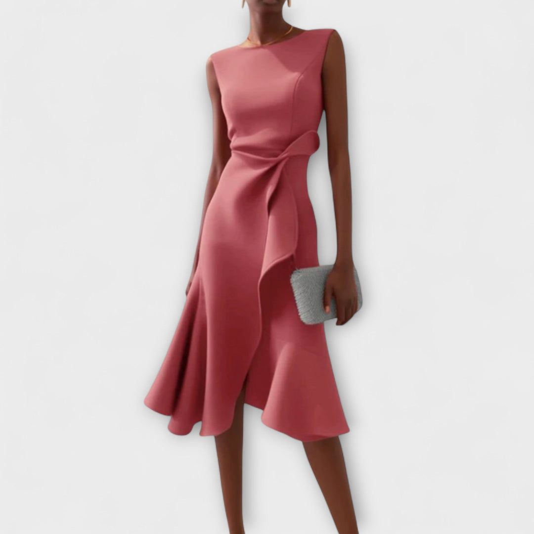 Juliette™ – Draped Asymmetrical Midi Dress
