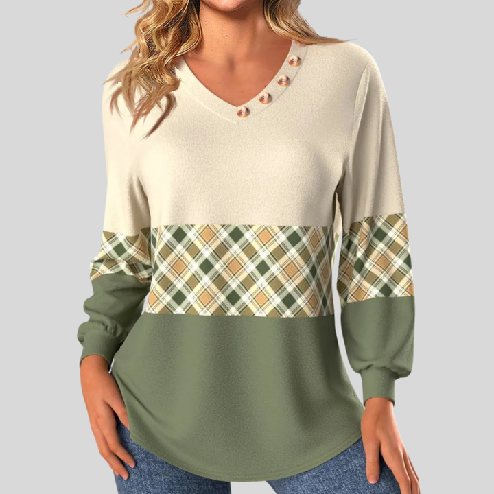 Annelie | Maglione con dettaglio a quadri