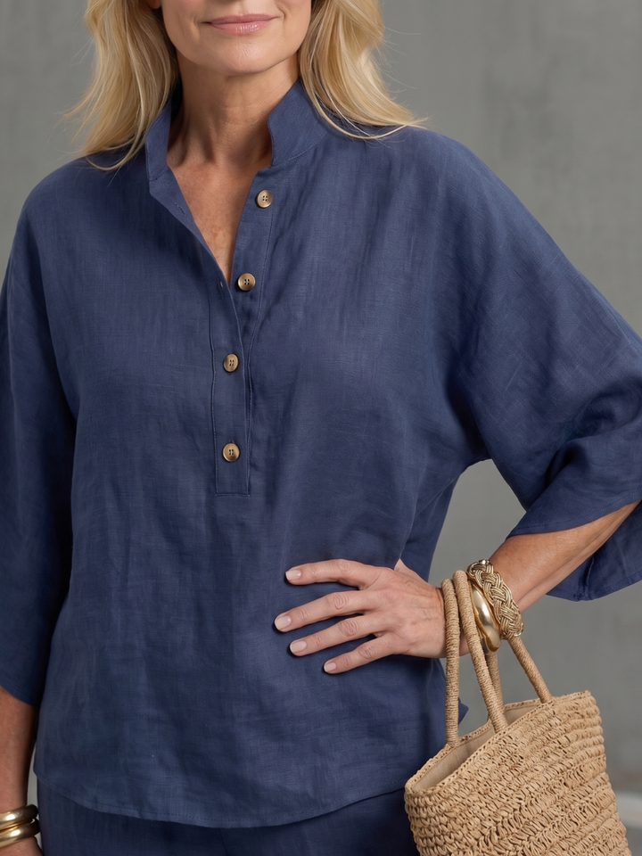 Amity | Set Tunica e Pantaloni Relaxed con Bottoni