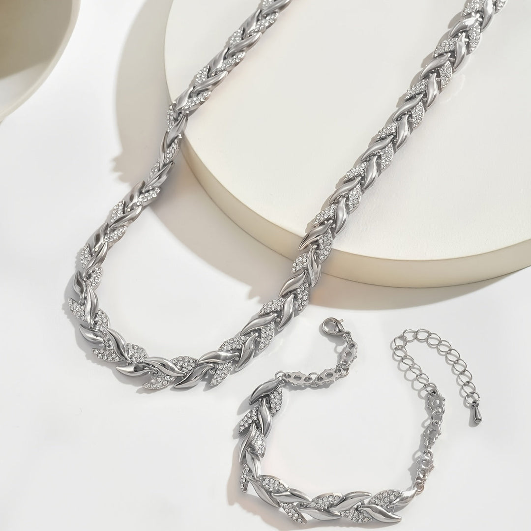 Elegant Glass Rhinestone Fish Tail Set