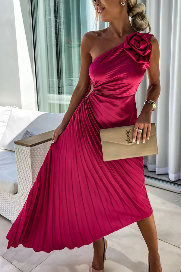 Eya™ | Robe maxi élégante avec design floral et une bretelle