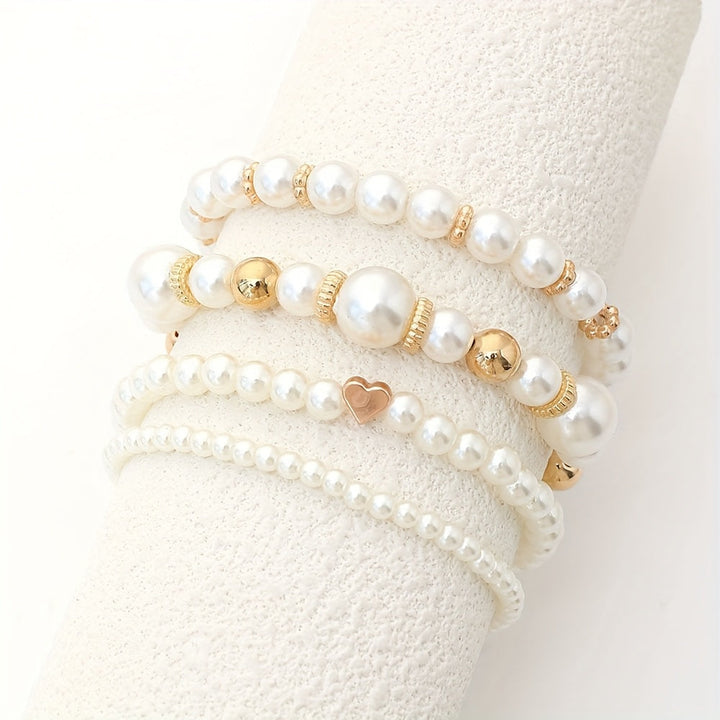 Bracelet en Perles Classiques en Forme de Cœur