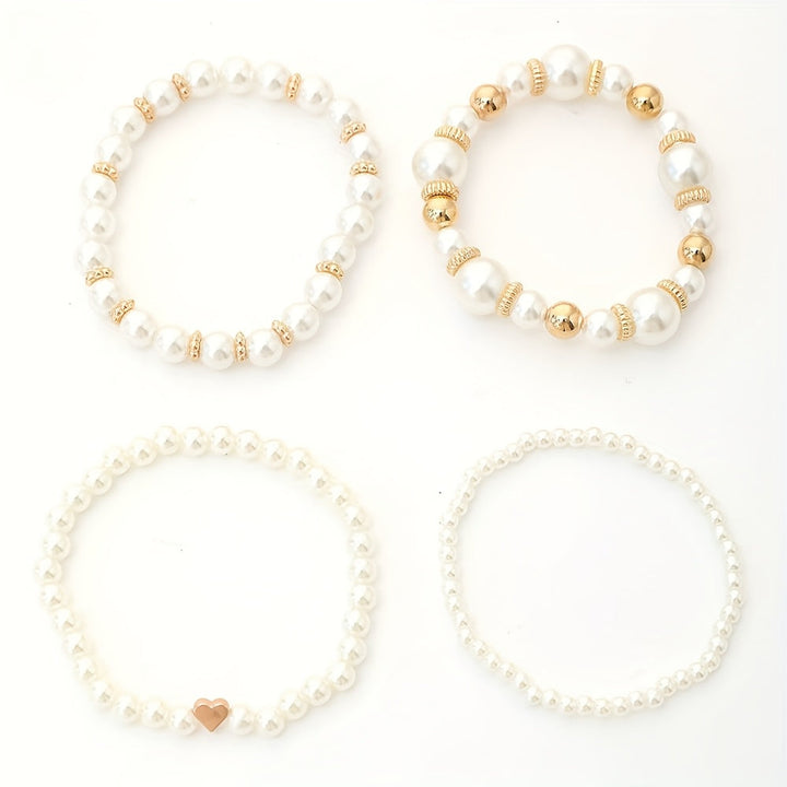 Bracelet en Perles Classiques en Forme de Cœur