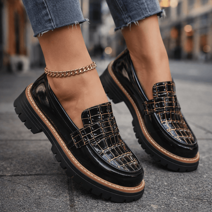 Mocassins à Plateforme Noirs