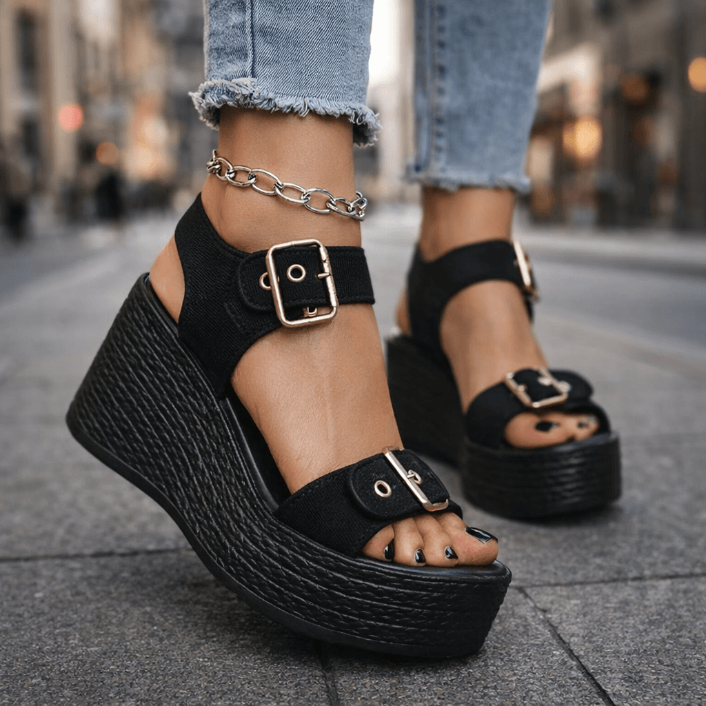 Sandales à Talon Wedge Naia avec Boucle
