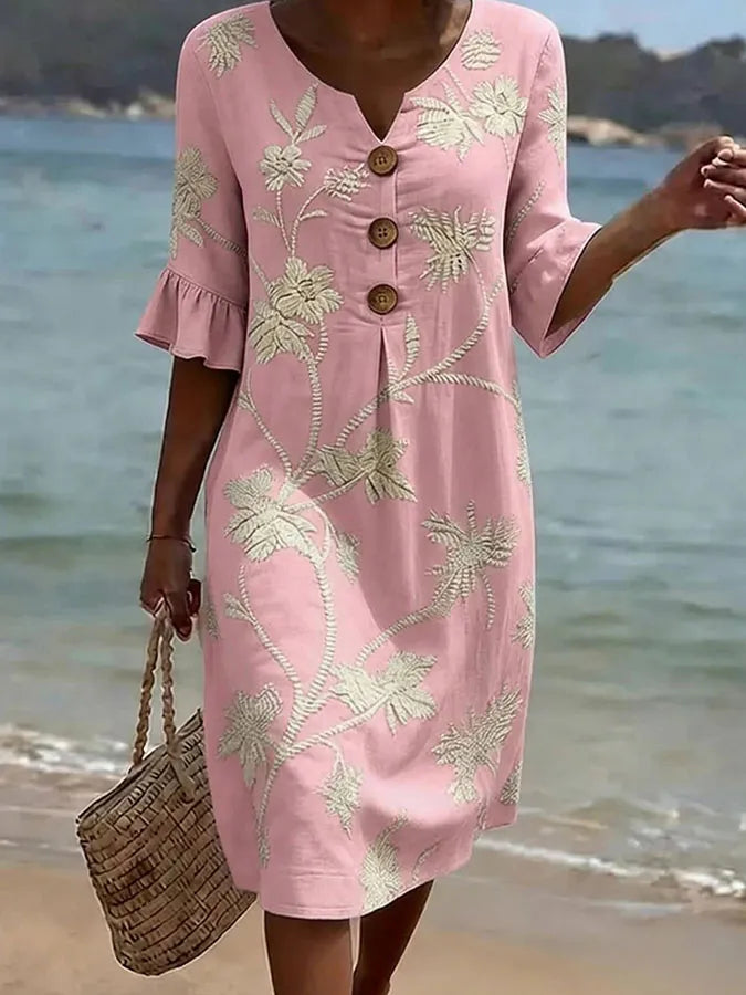 Robe décontractée pour femme avec imprimé floral.
