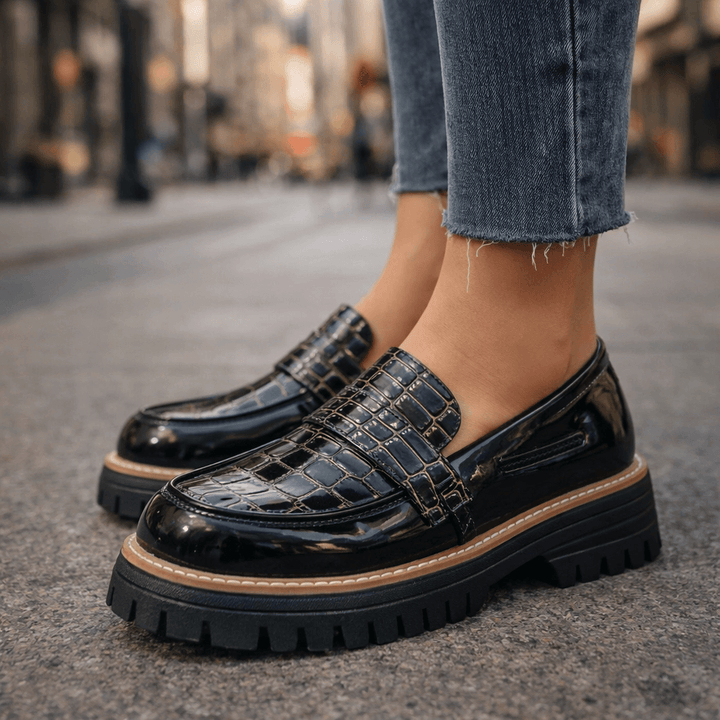 Mocassins à Plateforme Noirs