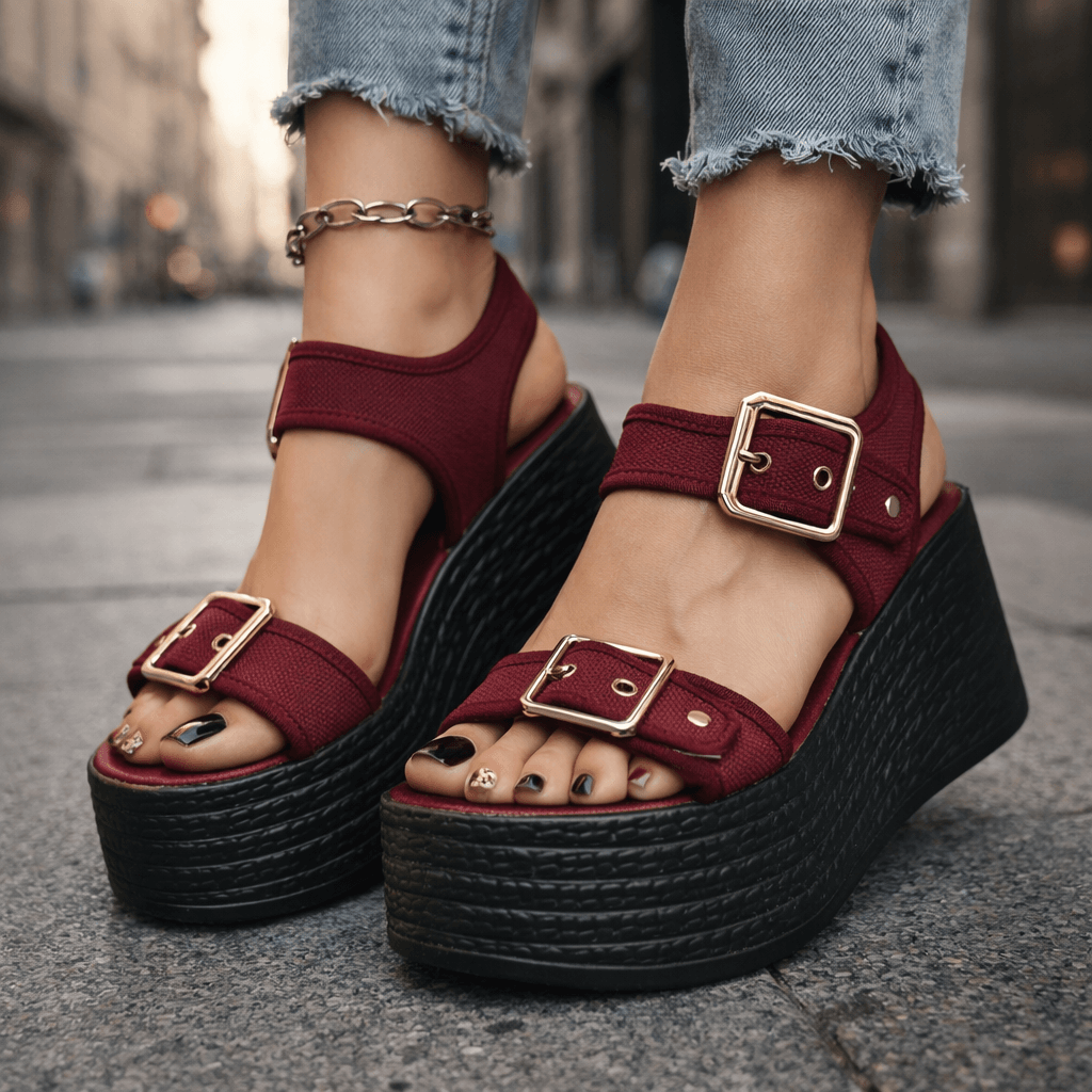 Sandales à Talon Wedge Naia avec Boucle