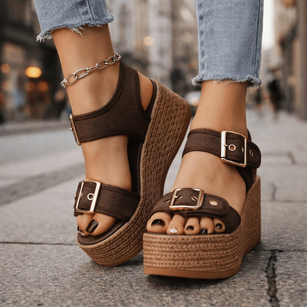 Sandales à Talon Wedge Naia avec Boucle